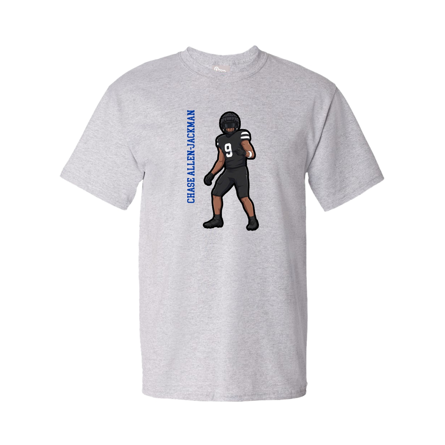 Youth Tee — Name Vertical in Grey