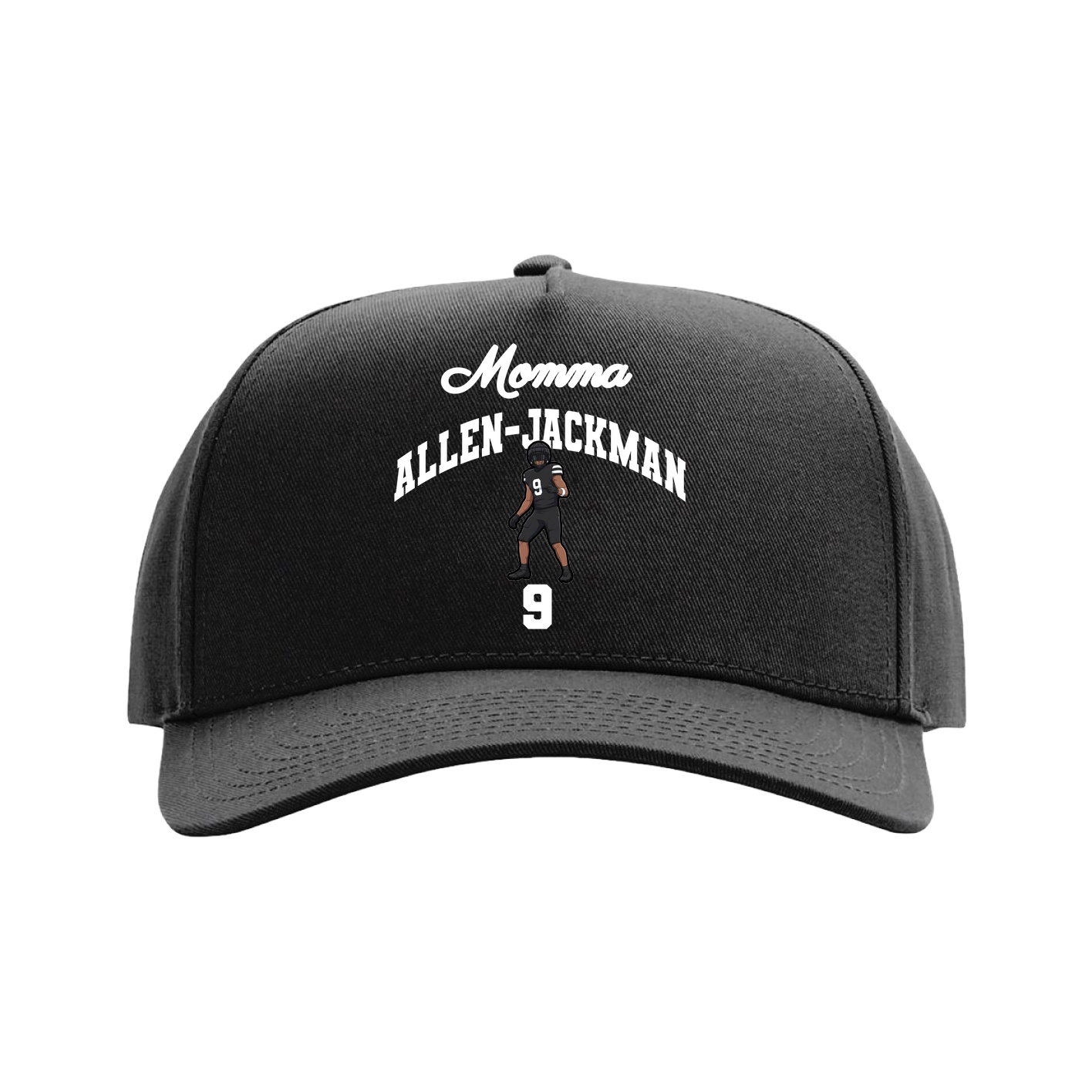 Full Fabric Five-Panel Champ Cap — Mothers Day Arch in Black