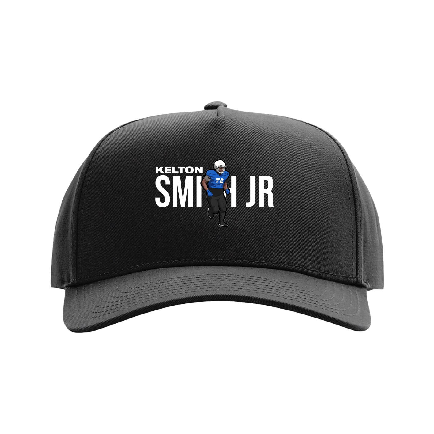 Full Fabric Five-Panel Champ Cap — Player Name in Black