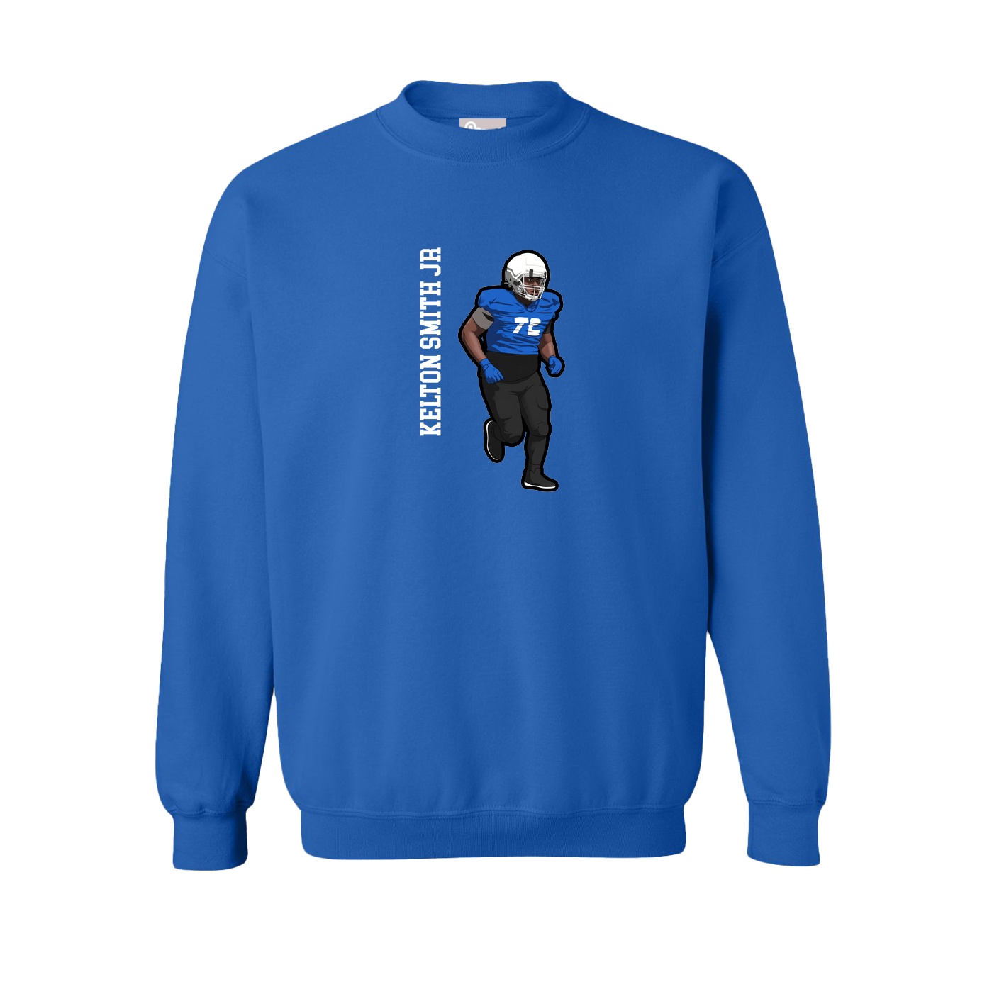 Fleece Crew — Name Vertical in Royal