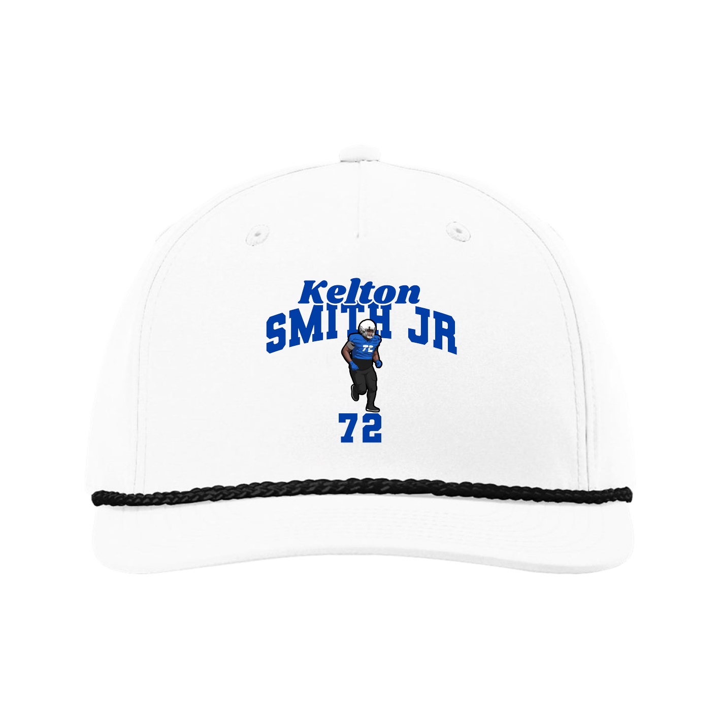 Five-Panel Classic Rope Cap — Signature Arch in White