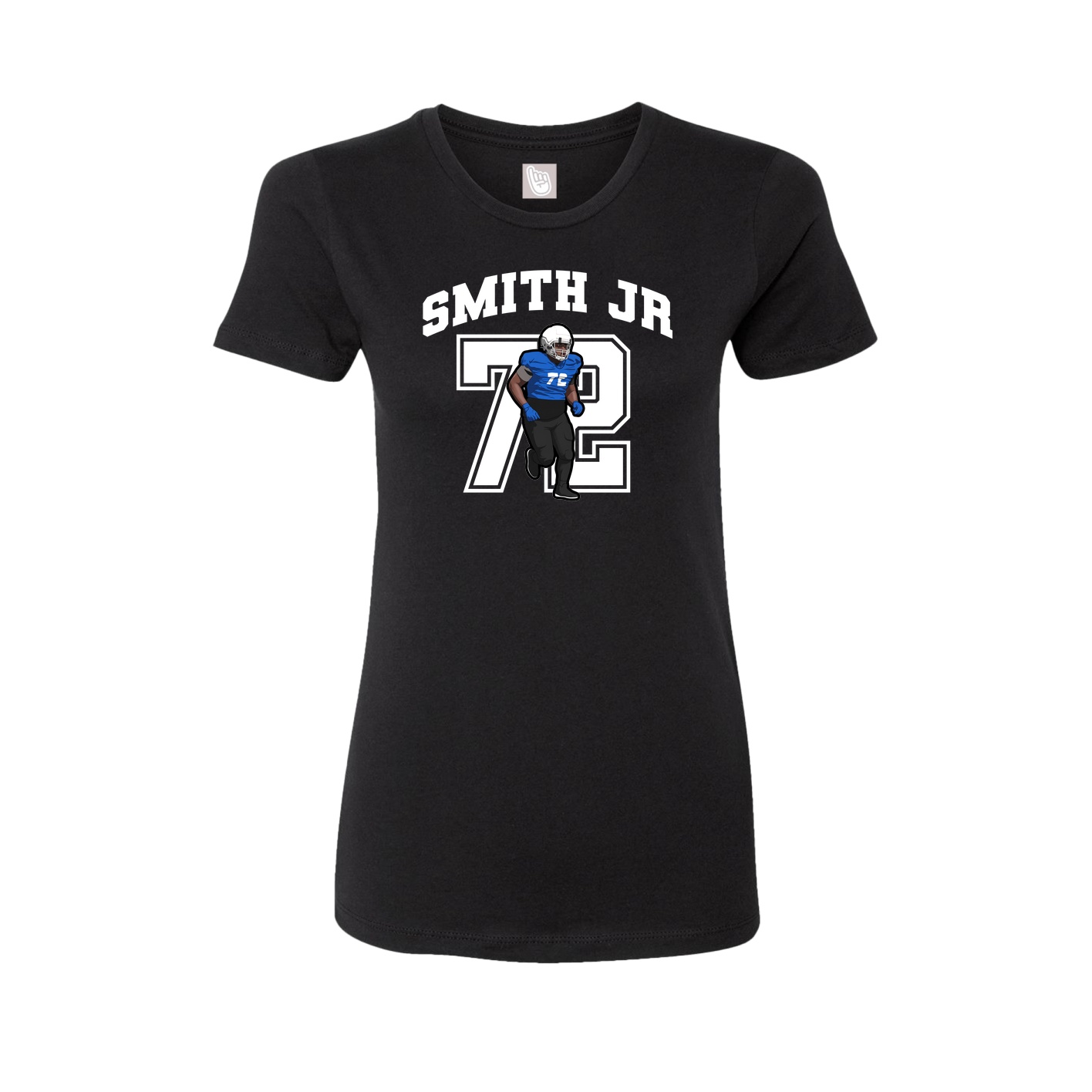 Fitted Women's Tee — Number in Black