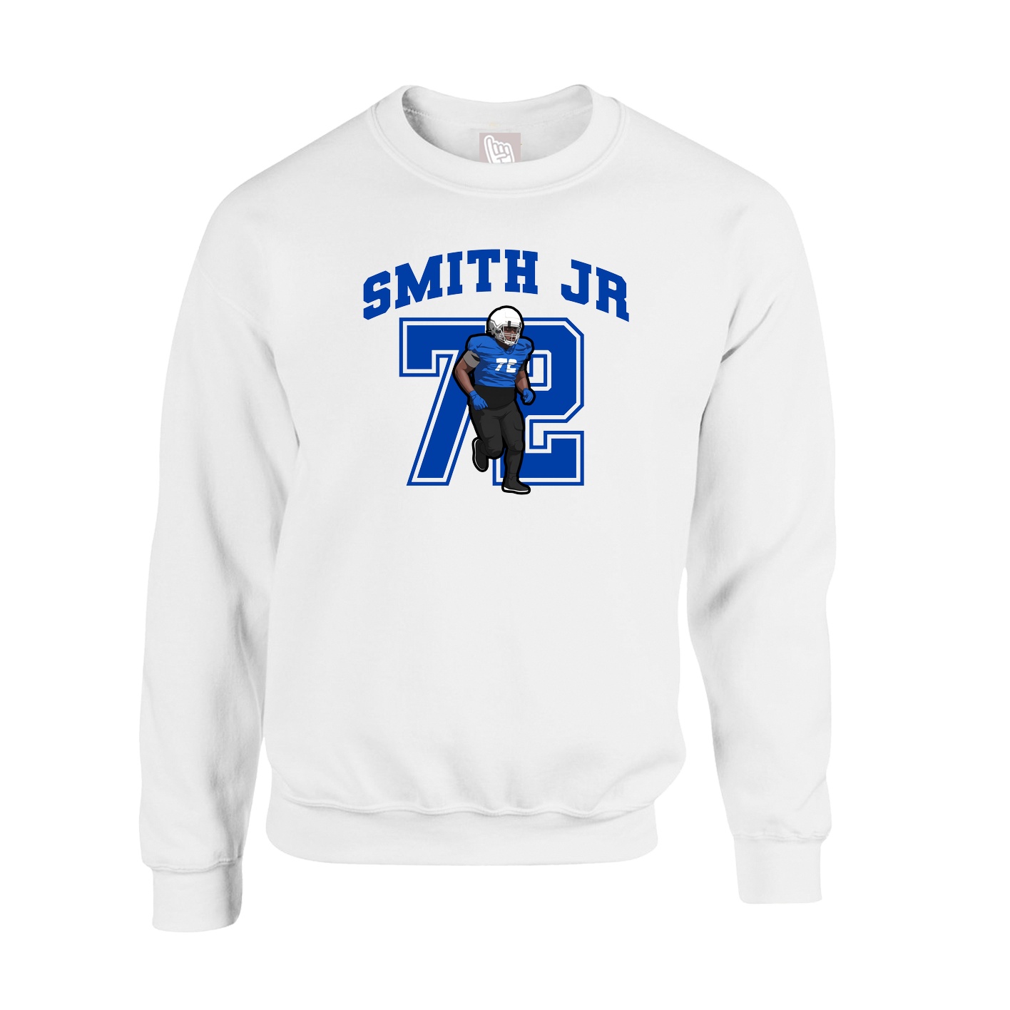 Fleece Crew — Number in White