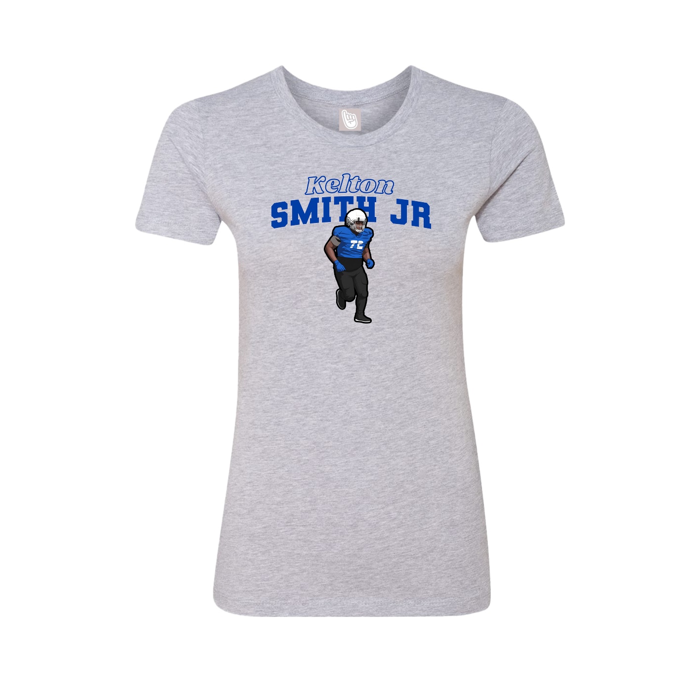 Fitted Women's Tee — Name Arch in Grey