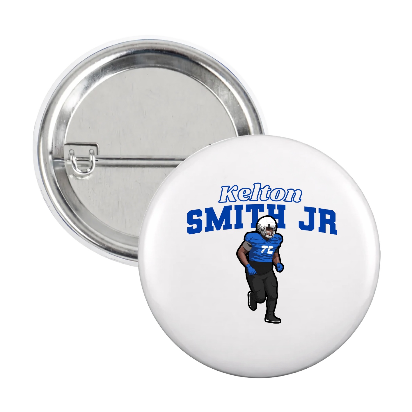Game Day Button — Name Arch in White