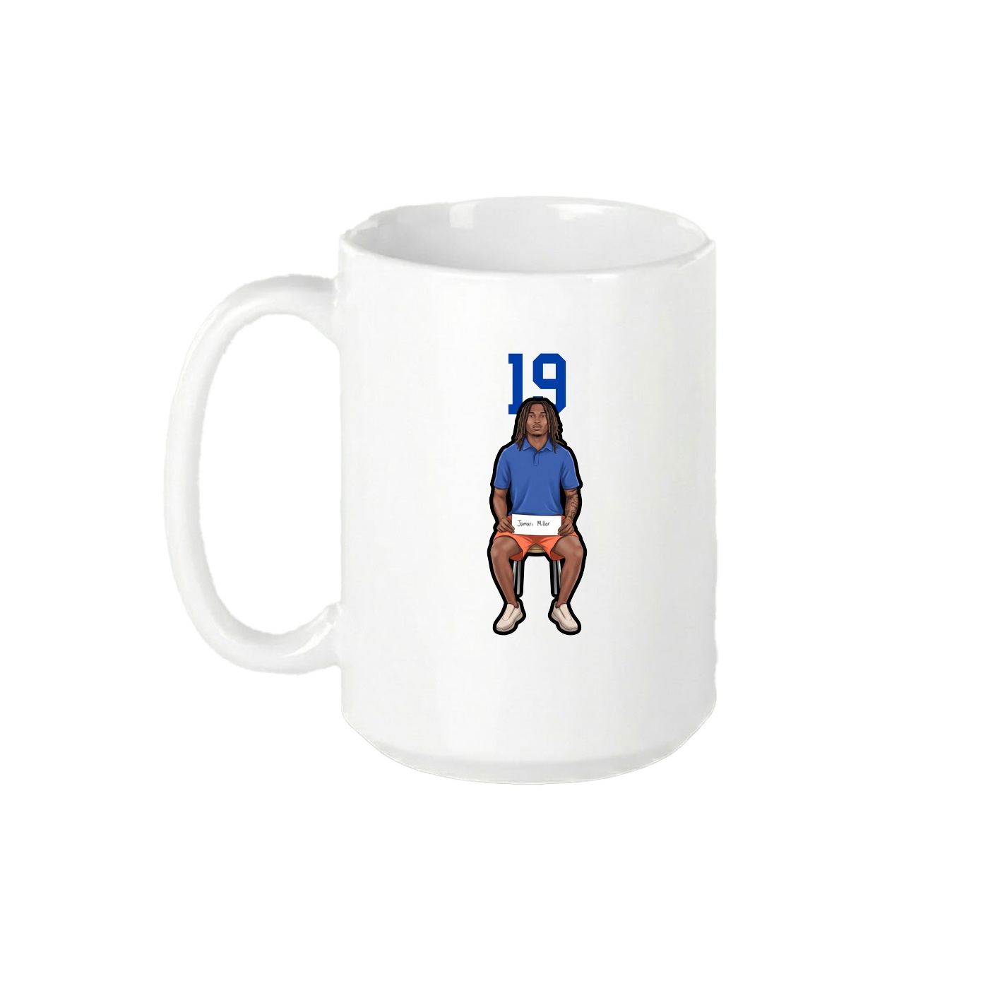 15oz Coffee Mug — Number Top in White