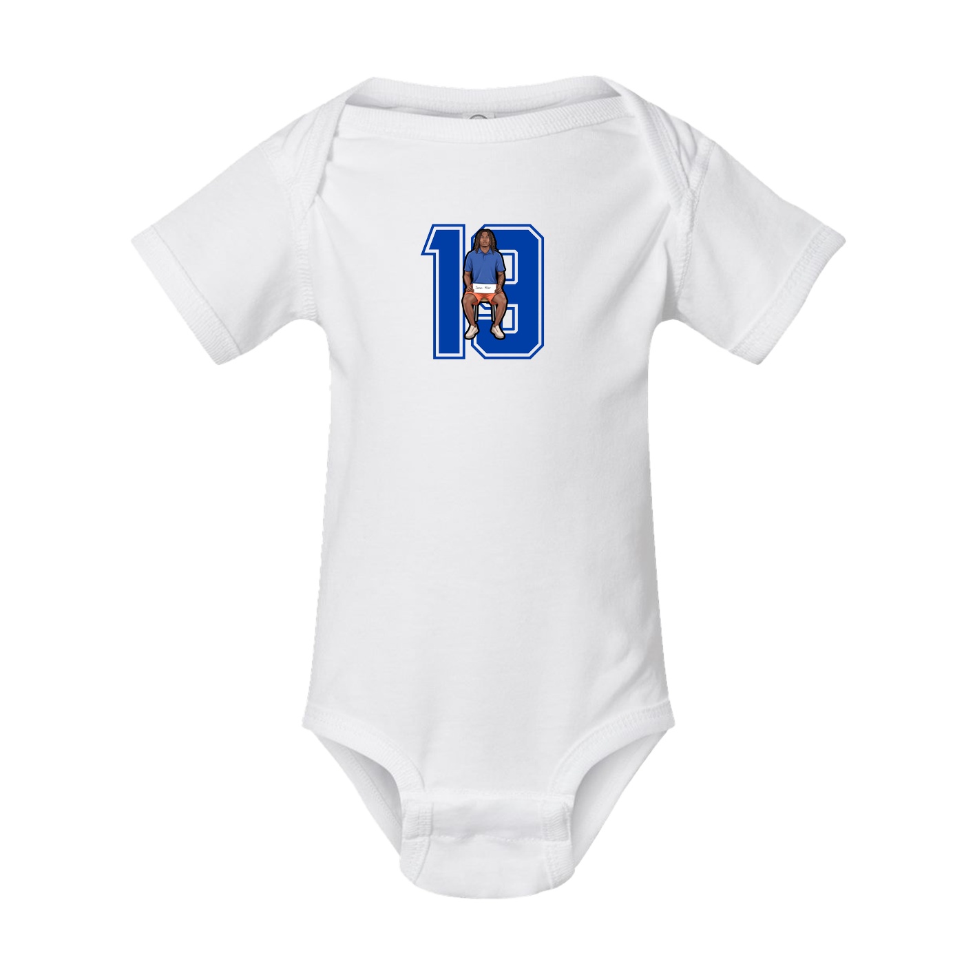 Baby Onesie — Number in White
