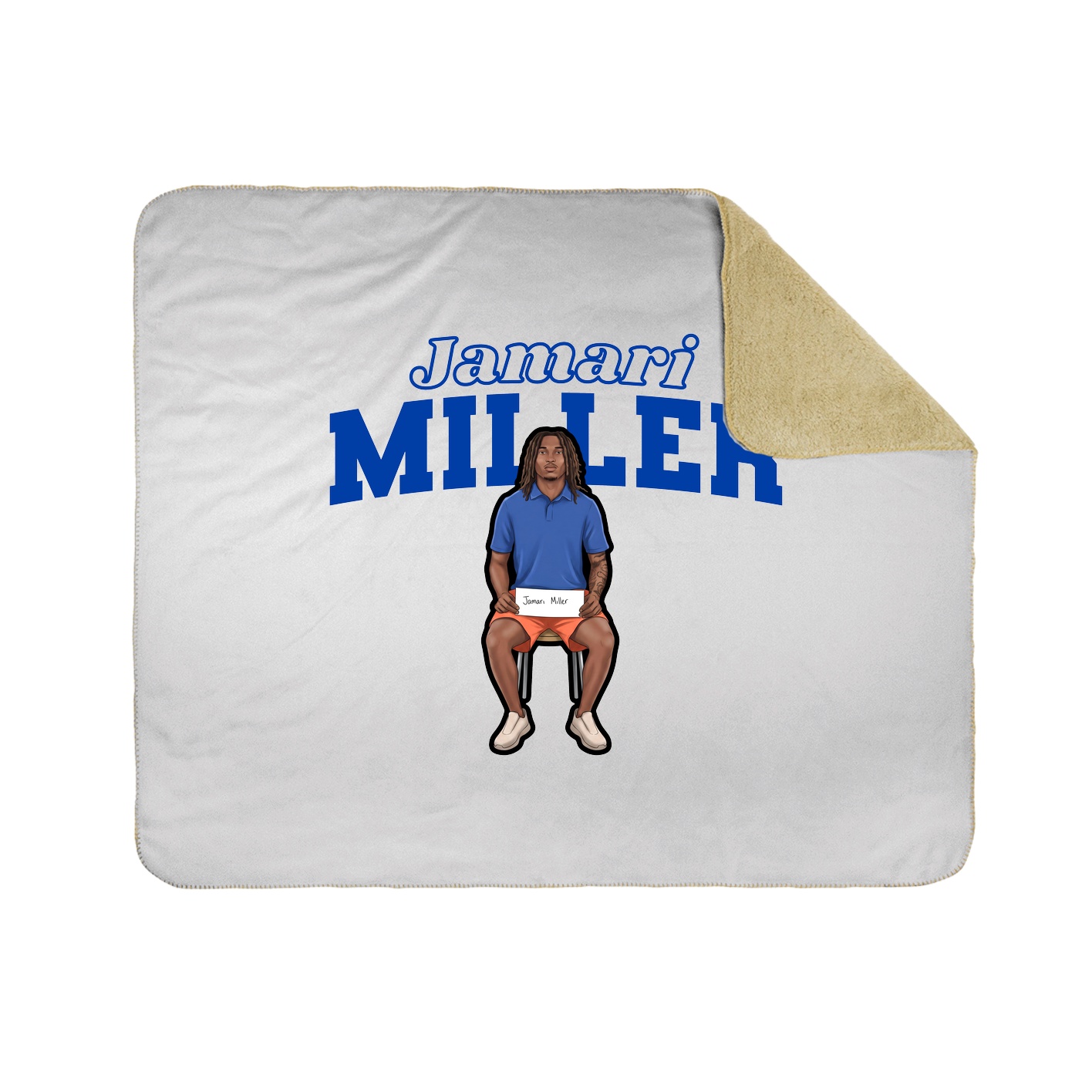 Throw Blanket — Name Arch in White