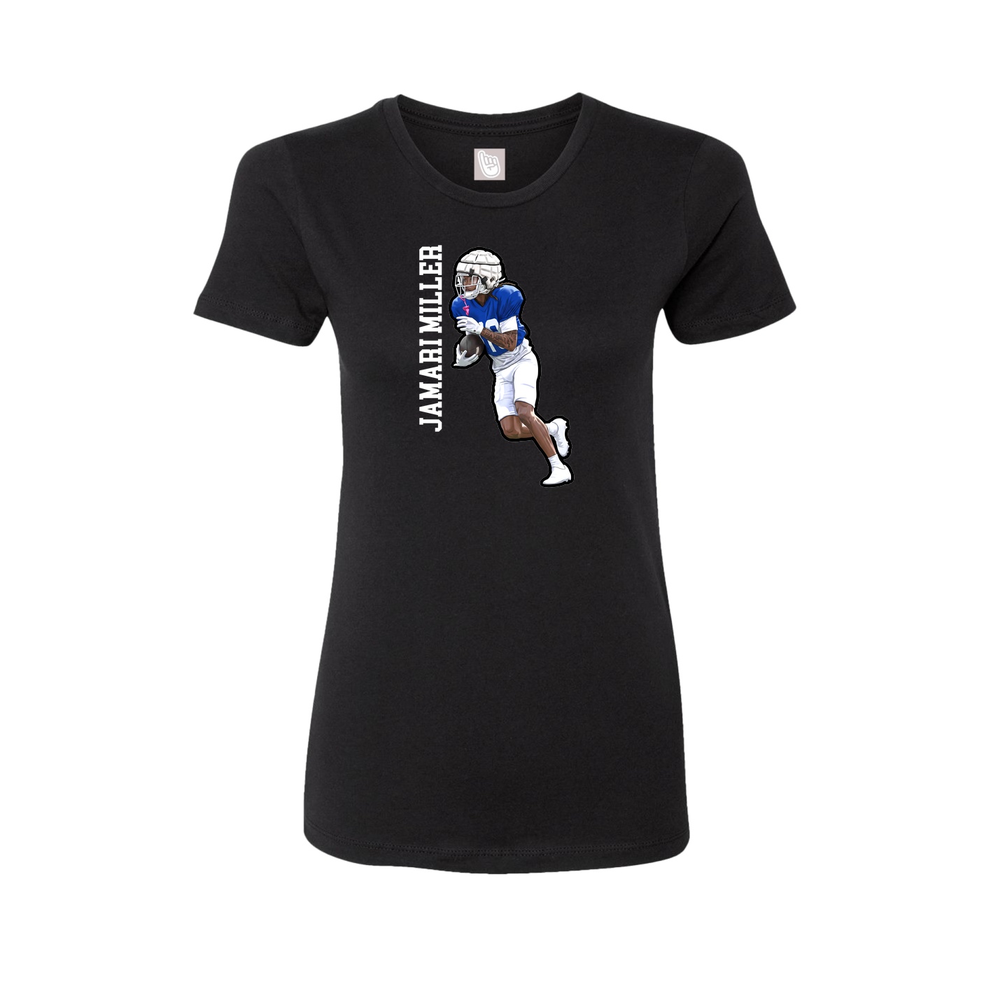 Womens Tee — Name Vertical in Black