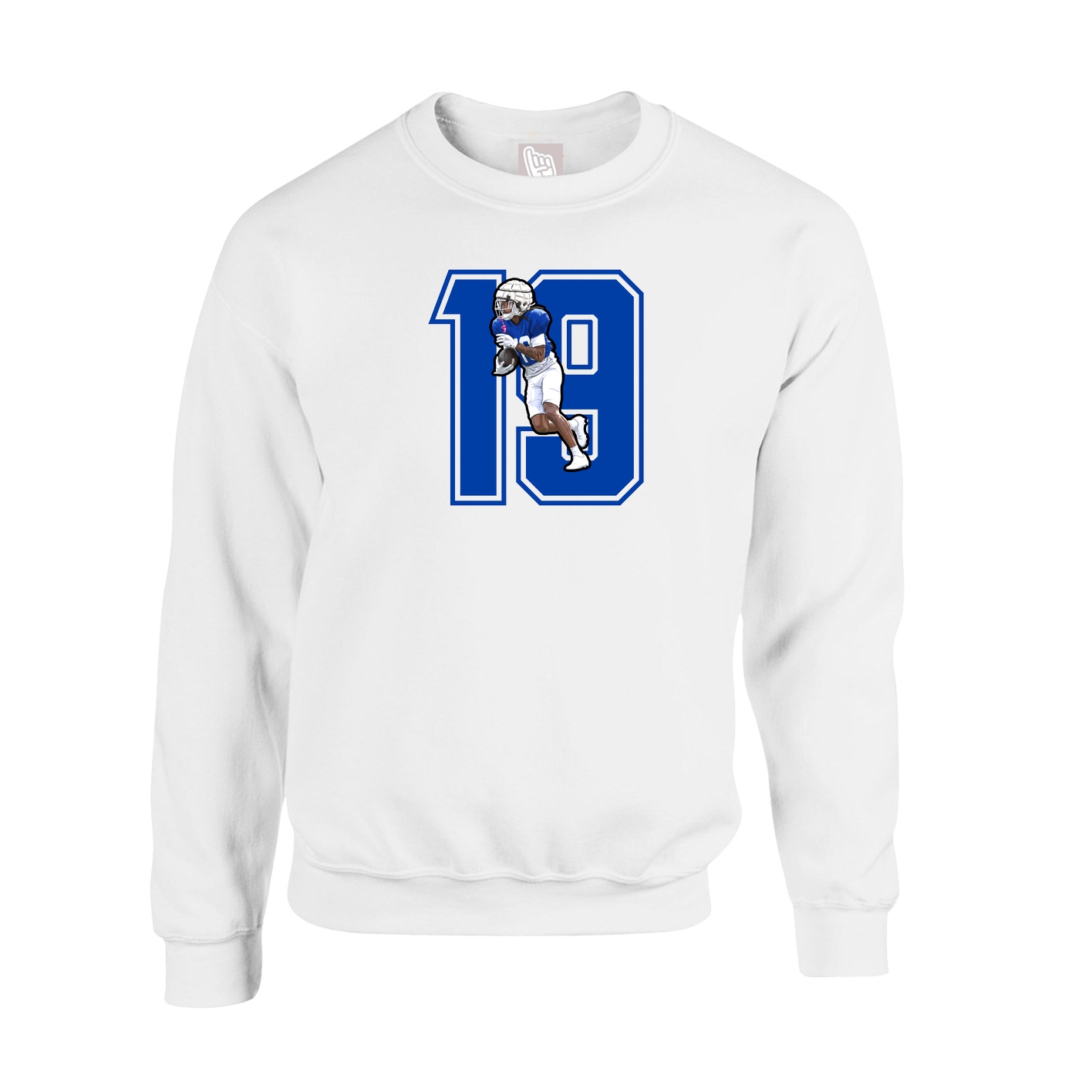 Fleece Crew — Number in White