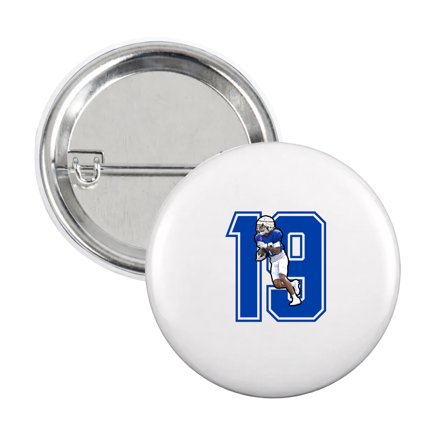 Game Day Button — Number in White