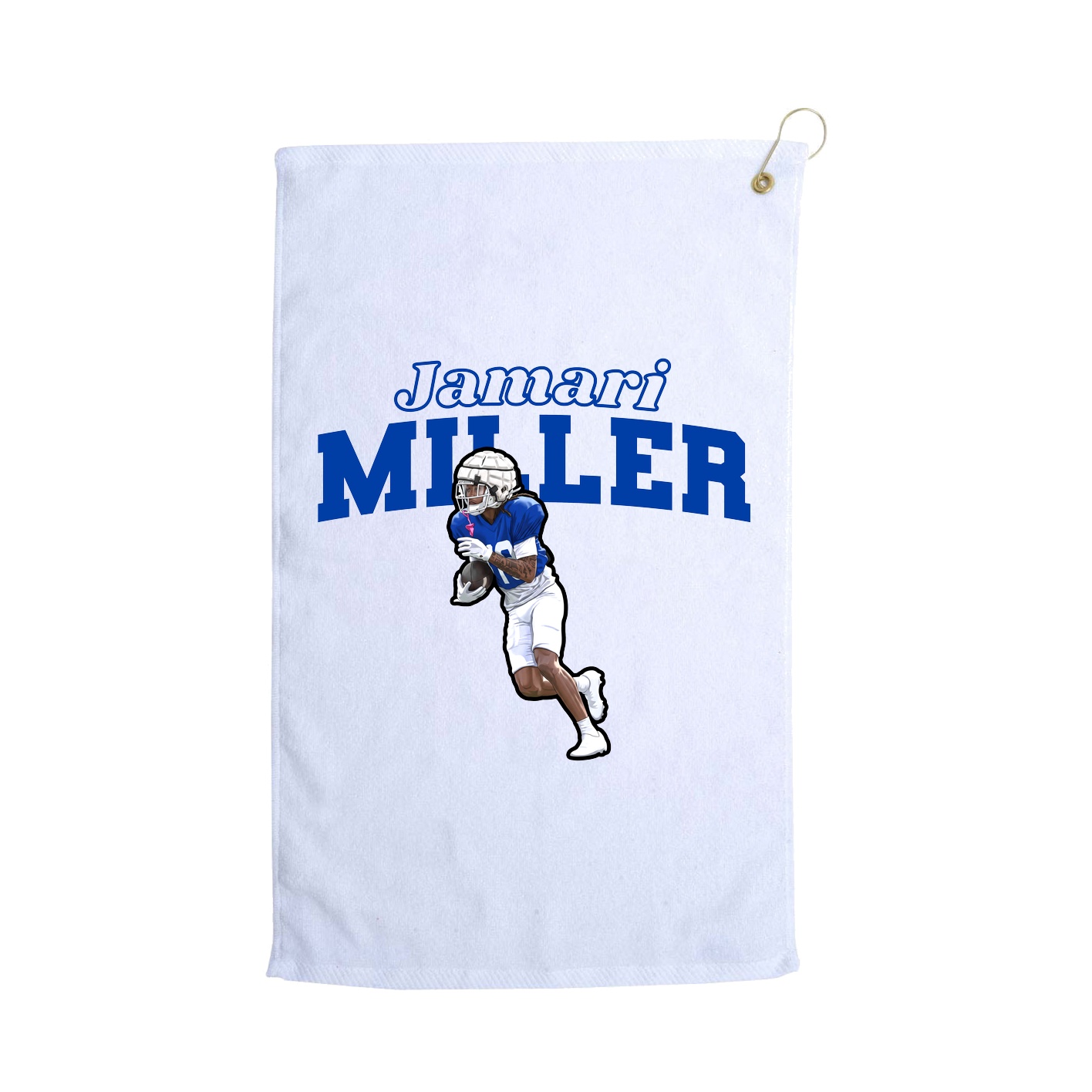 Golf Towel — Name Arch in White