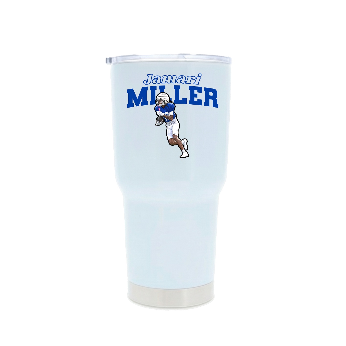 30oz Stainless Steel Tumbler — Name Arch in White