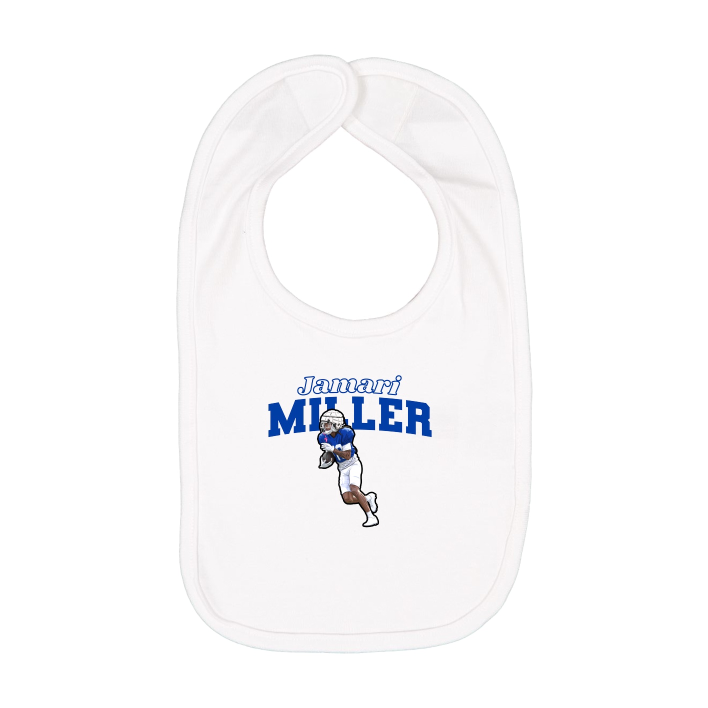Infant Bib — Name Arch in White