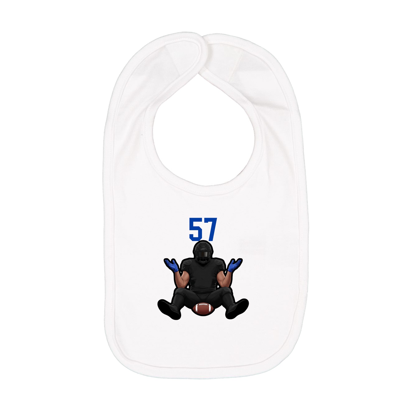 Infant Bib — Number Top in White