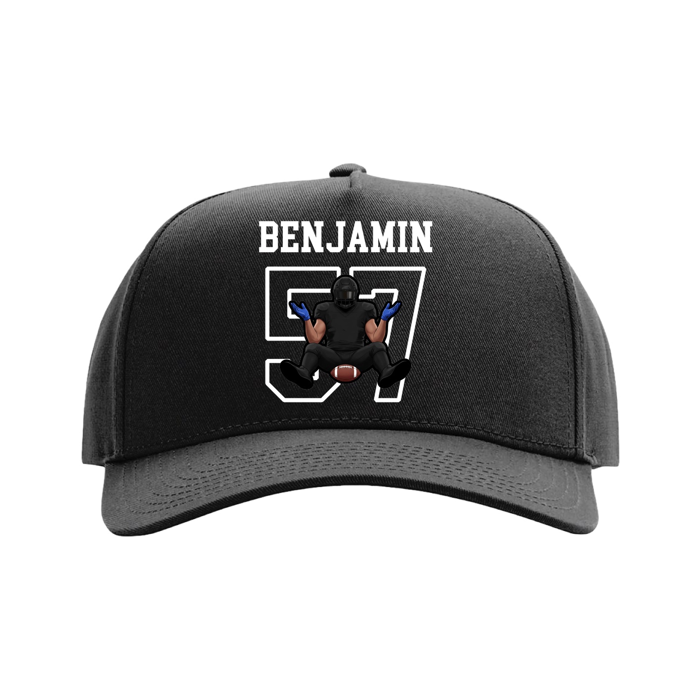 Full Fabric Five-Panel Champ Cap — Shirsey in Black