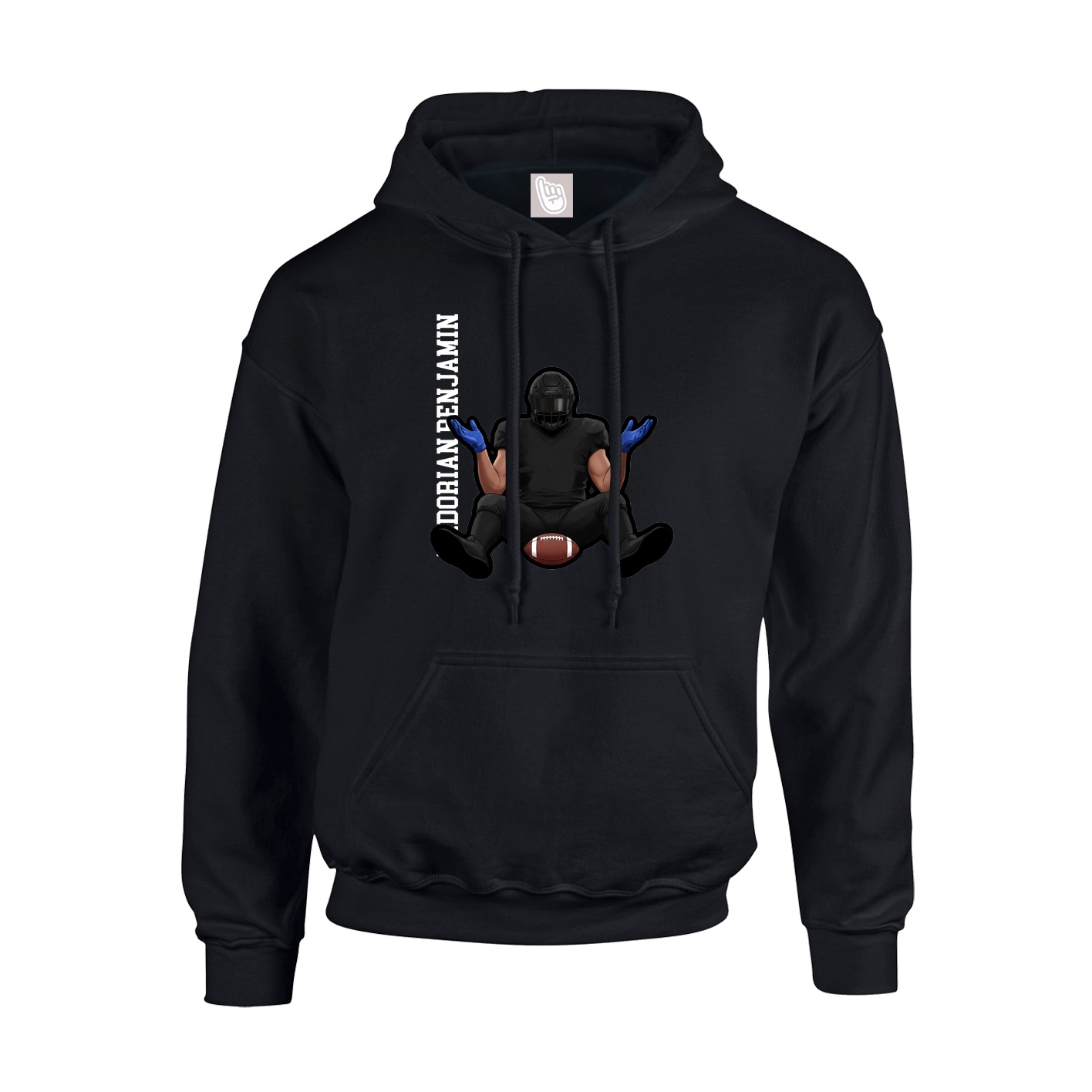 Hoodie — Name Vertical in Black