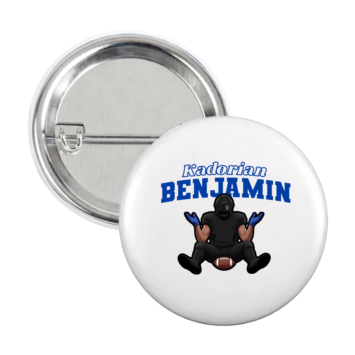 Game Day Button — Name Arch in White