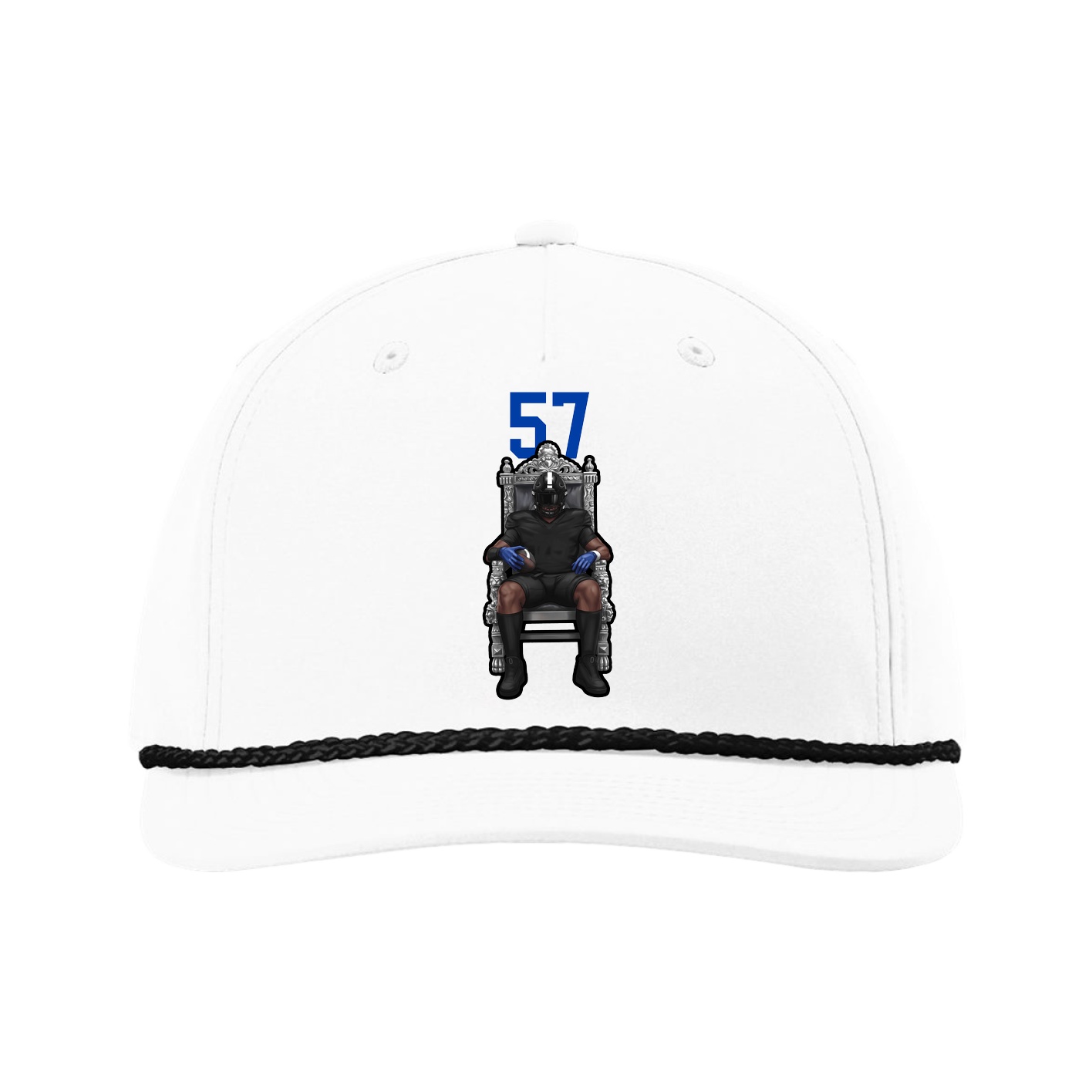Five-Panel Classic Rope Cap — Number Top in White