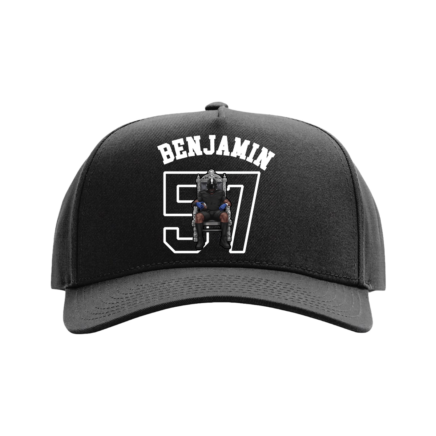 Full Fabric Five-Panel Champ Cap — Shirsey Arch in Black