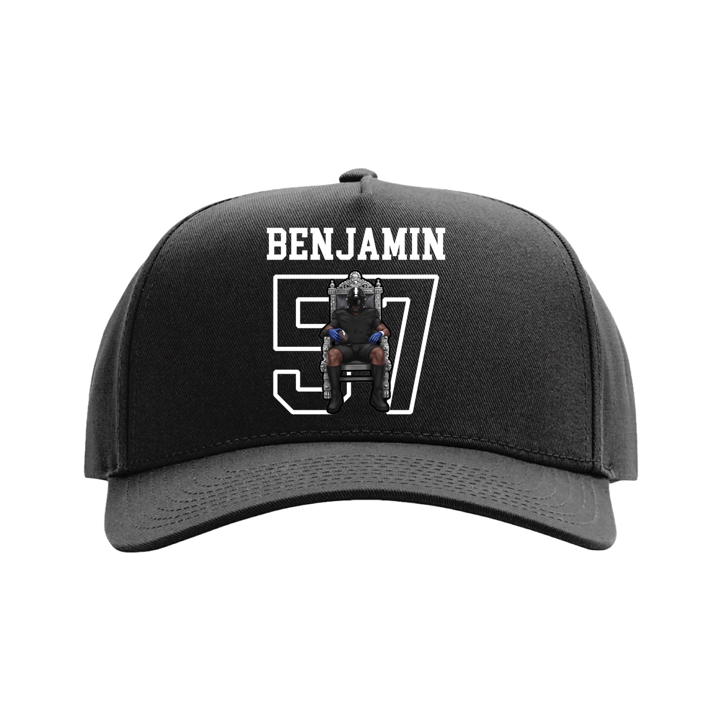 Full Fabric Five-Panel Champ Cap — Shirsey in Black