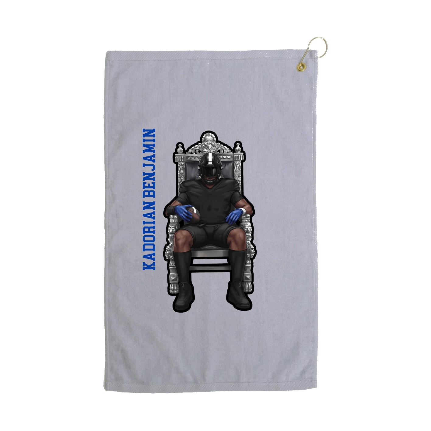 Golf Towel — Name Vertical in Grey