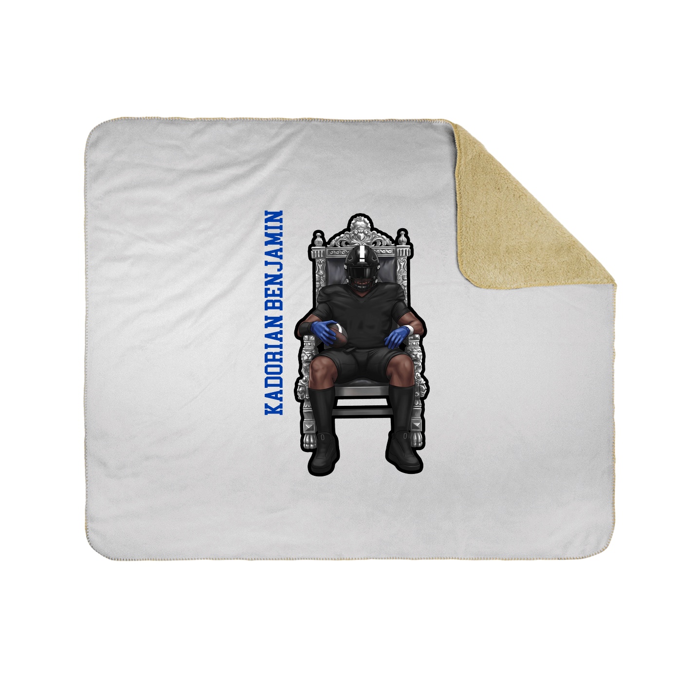Throw Blanket — Name Vertical in White