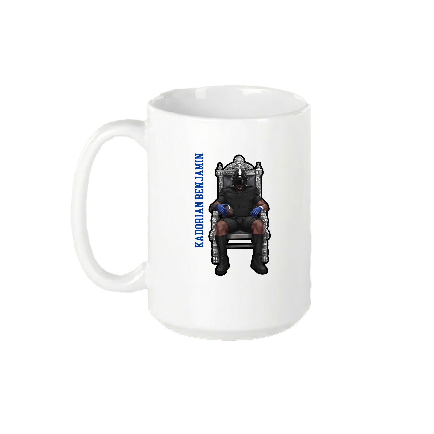 15oz Coffee Mug — Name Vertical in White