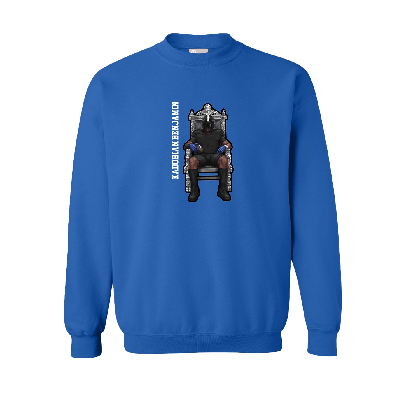 Fleece Crew — Name Vertical in Royal