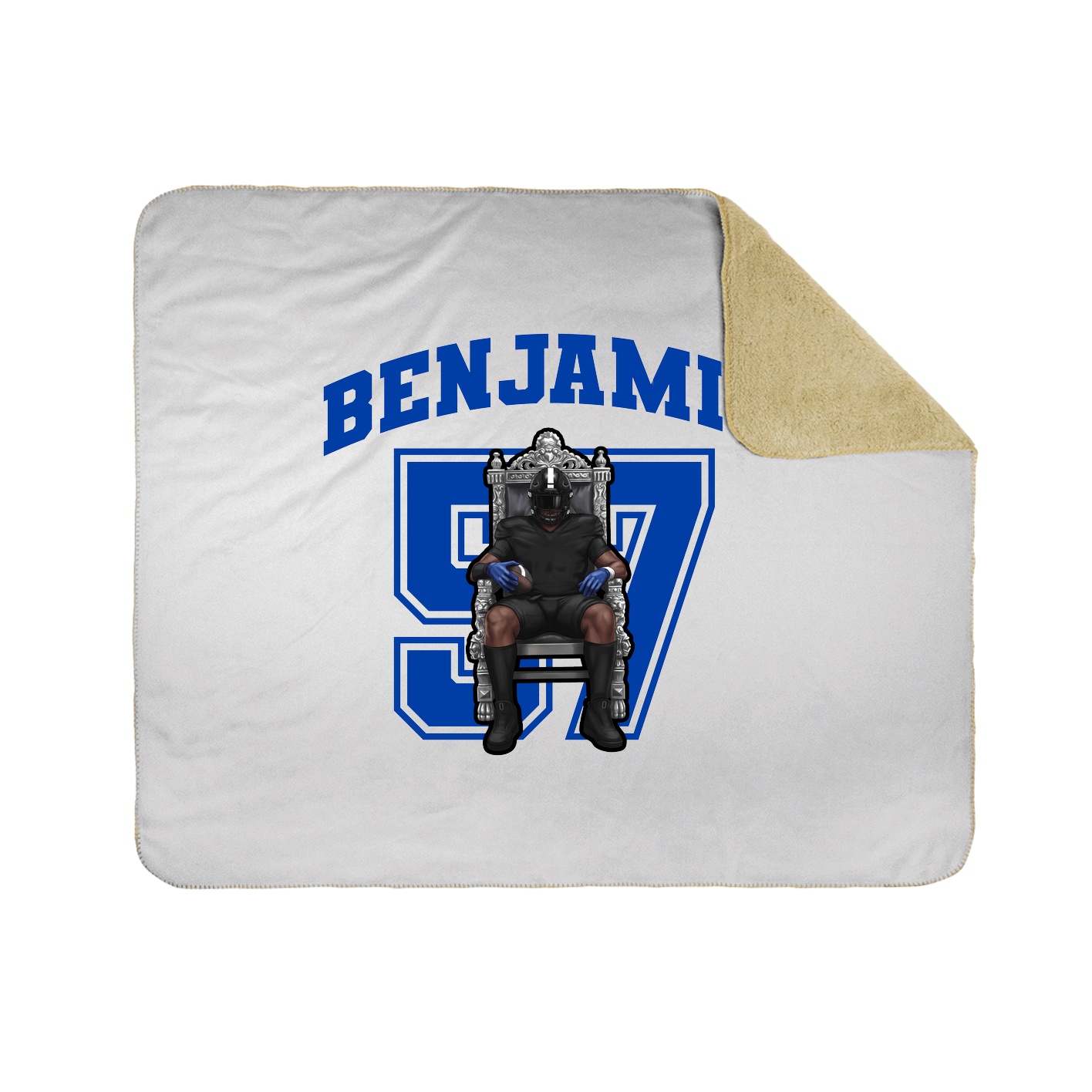 Throw Blanket — Number in White
