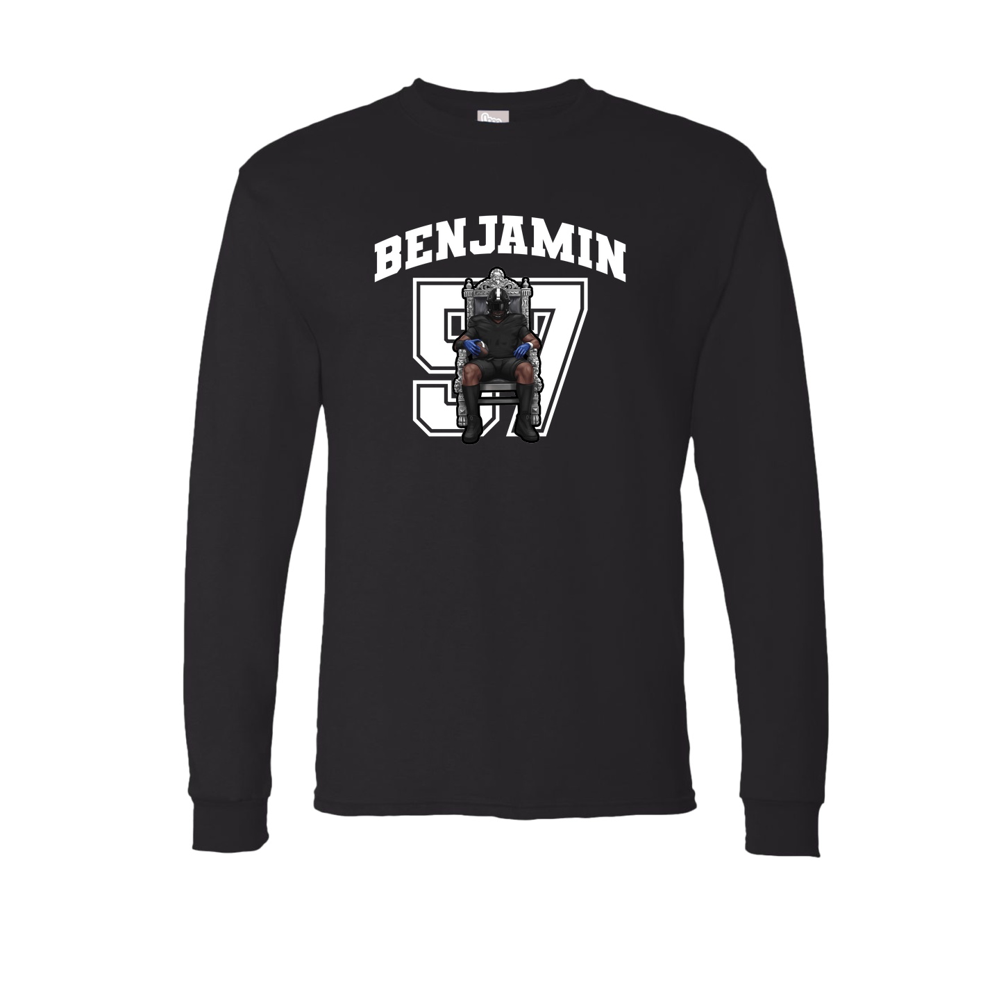 Long Sleeve Tee — Number in Black