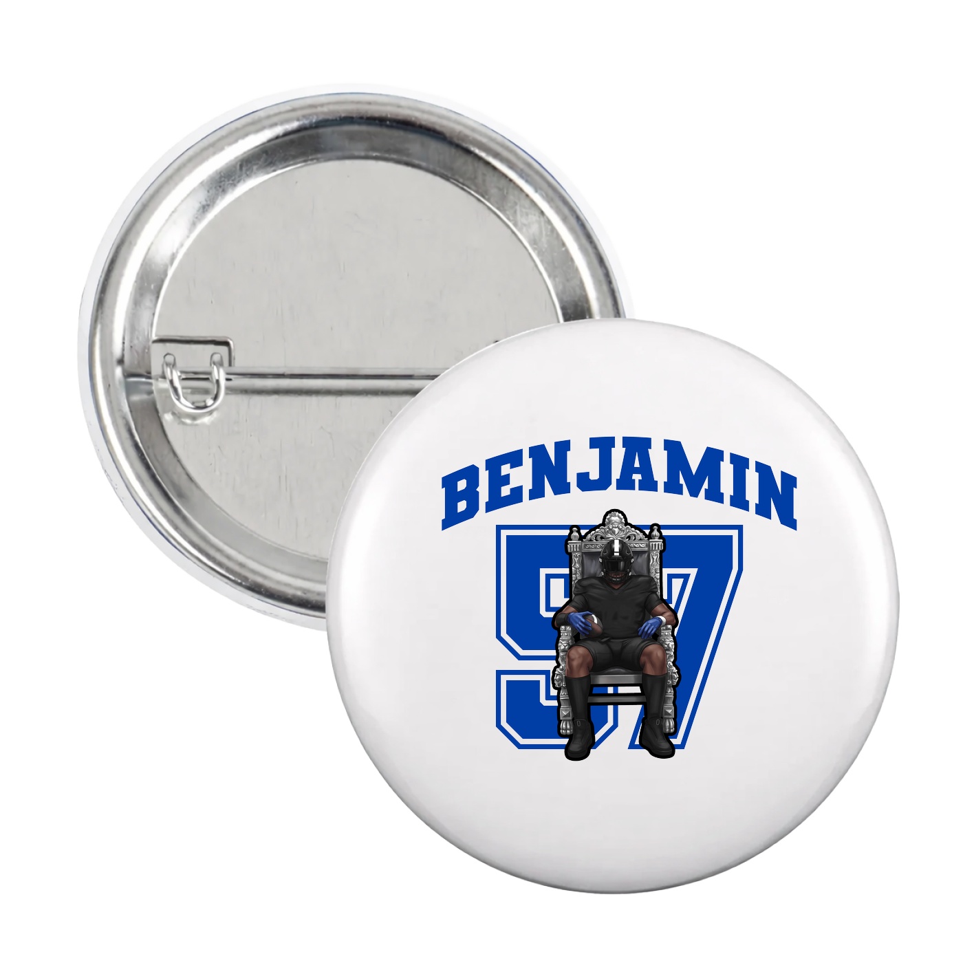 Game Day Button — Number in White