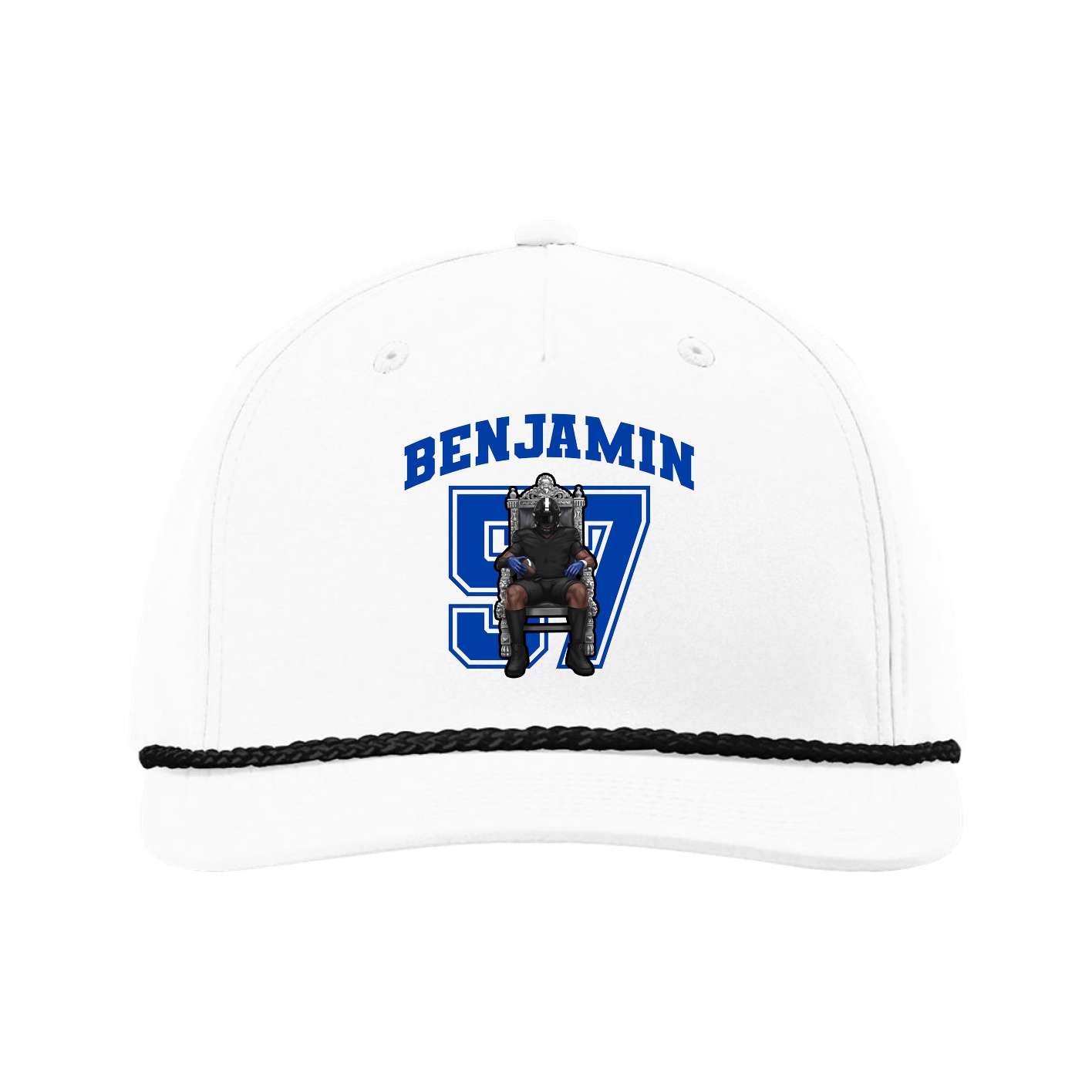 Five-Panel Classic Rope Cap — Number in White