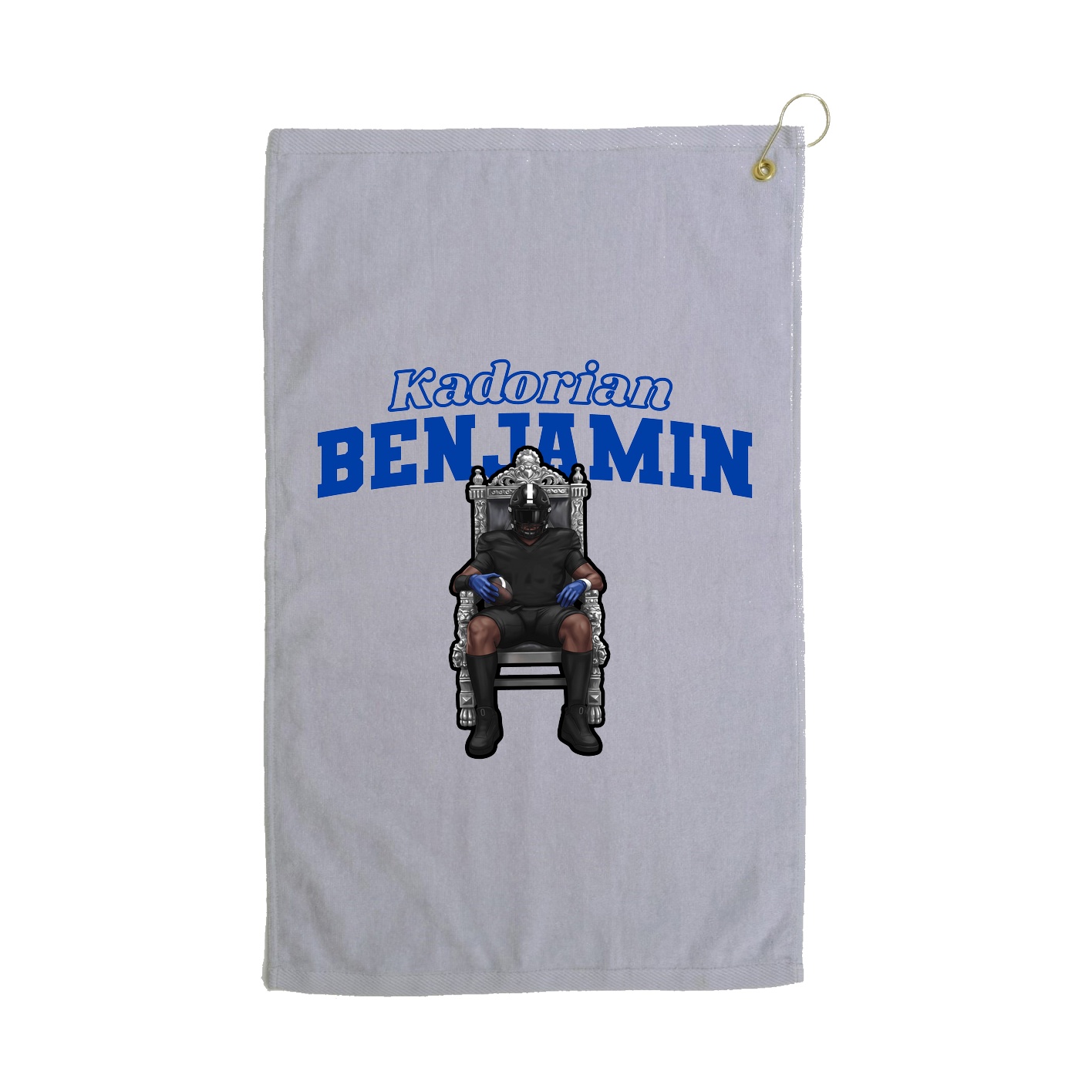 Golf Towel — Name Arch in Grey