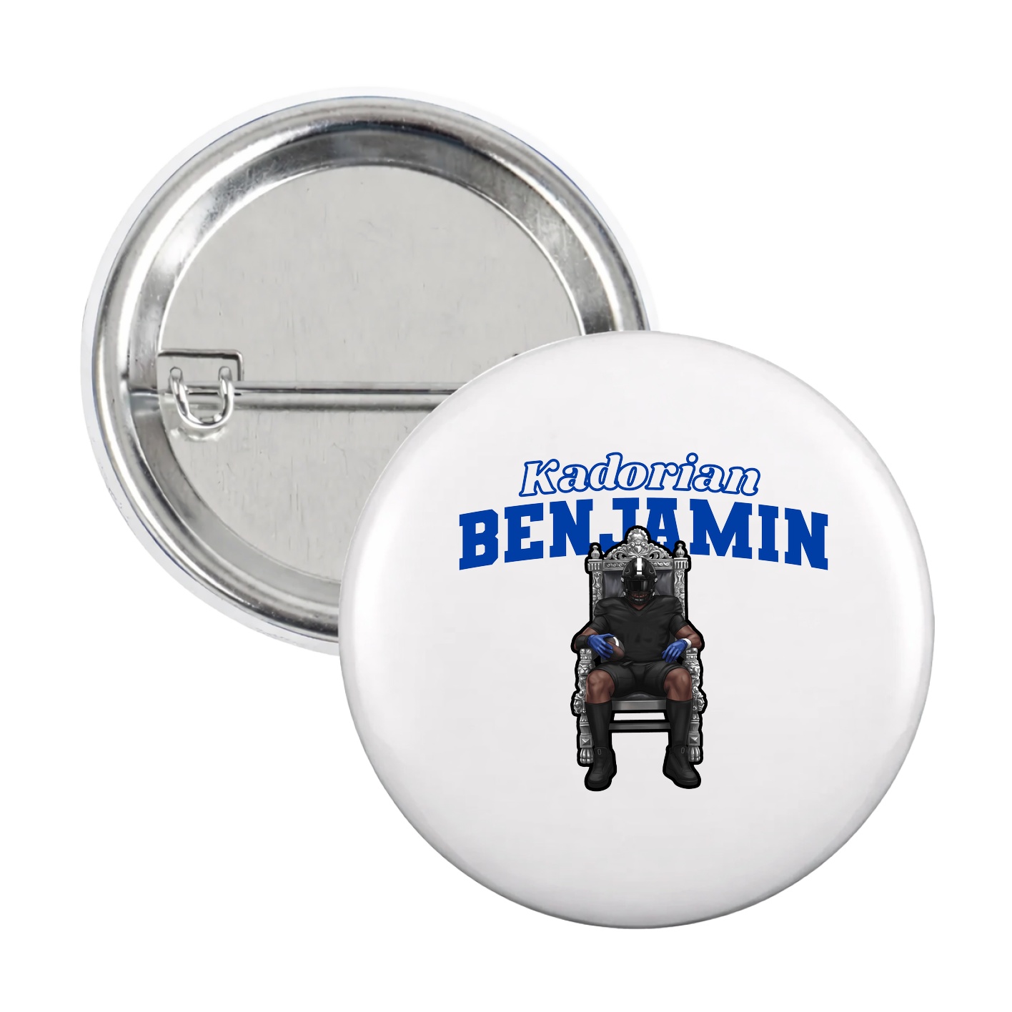 Game Day Button — Name Arch in White
