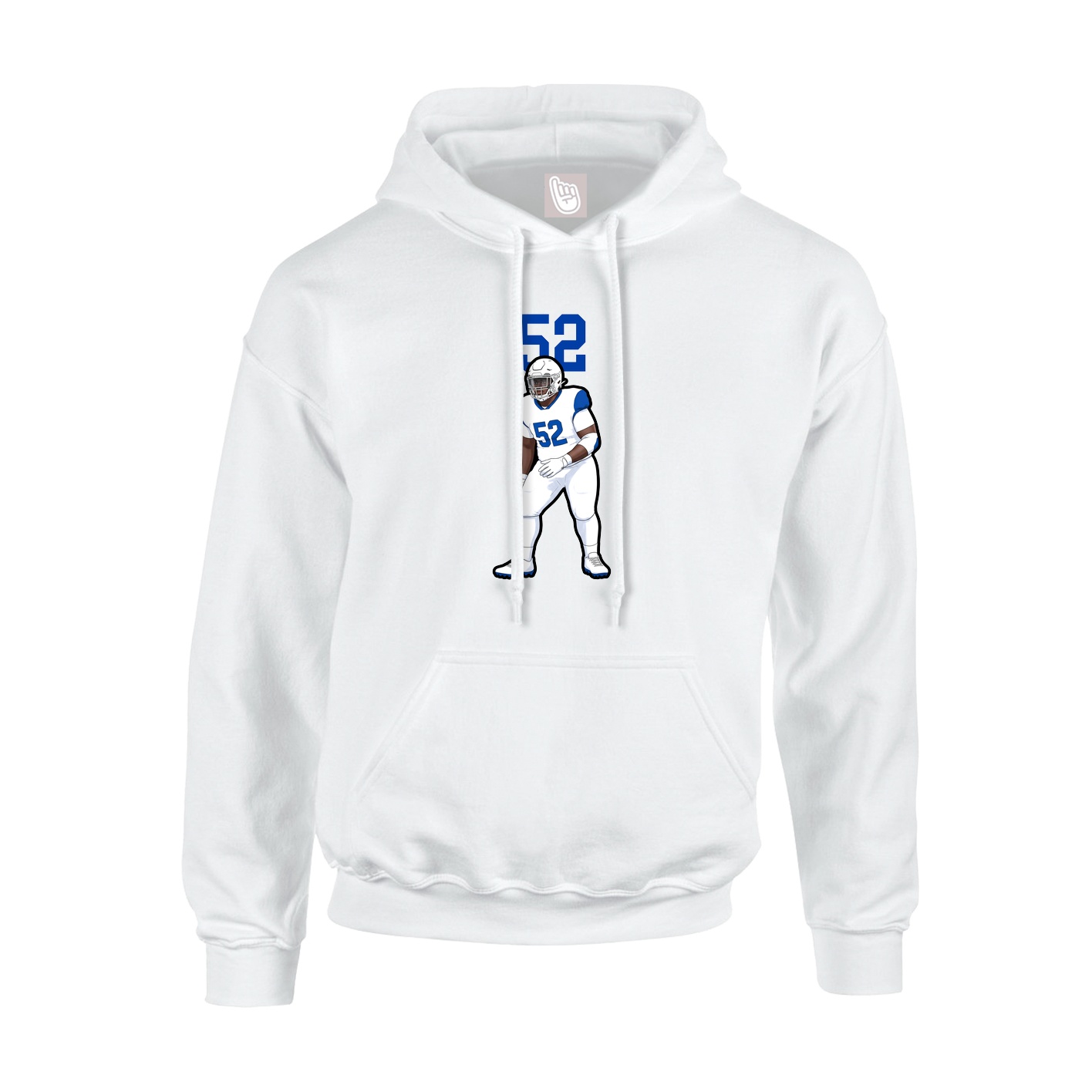 Youth Hoodie — Number Top in White