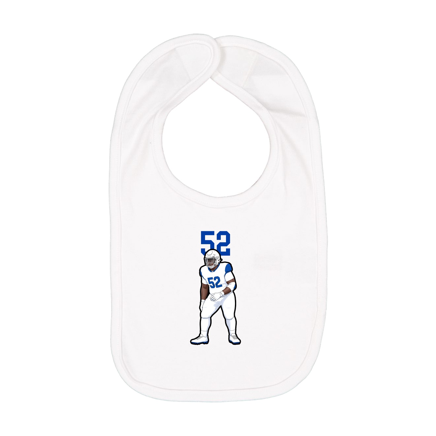 Infant Bib — Number Top in White
