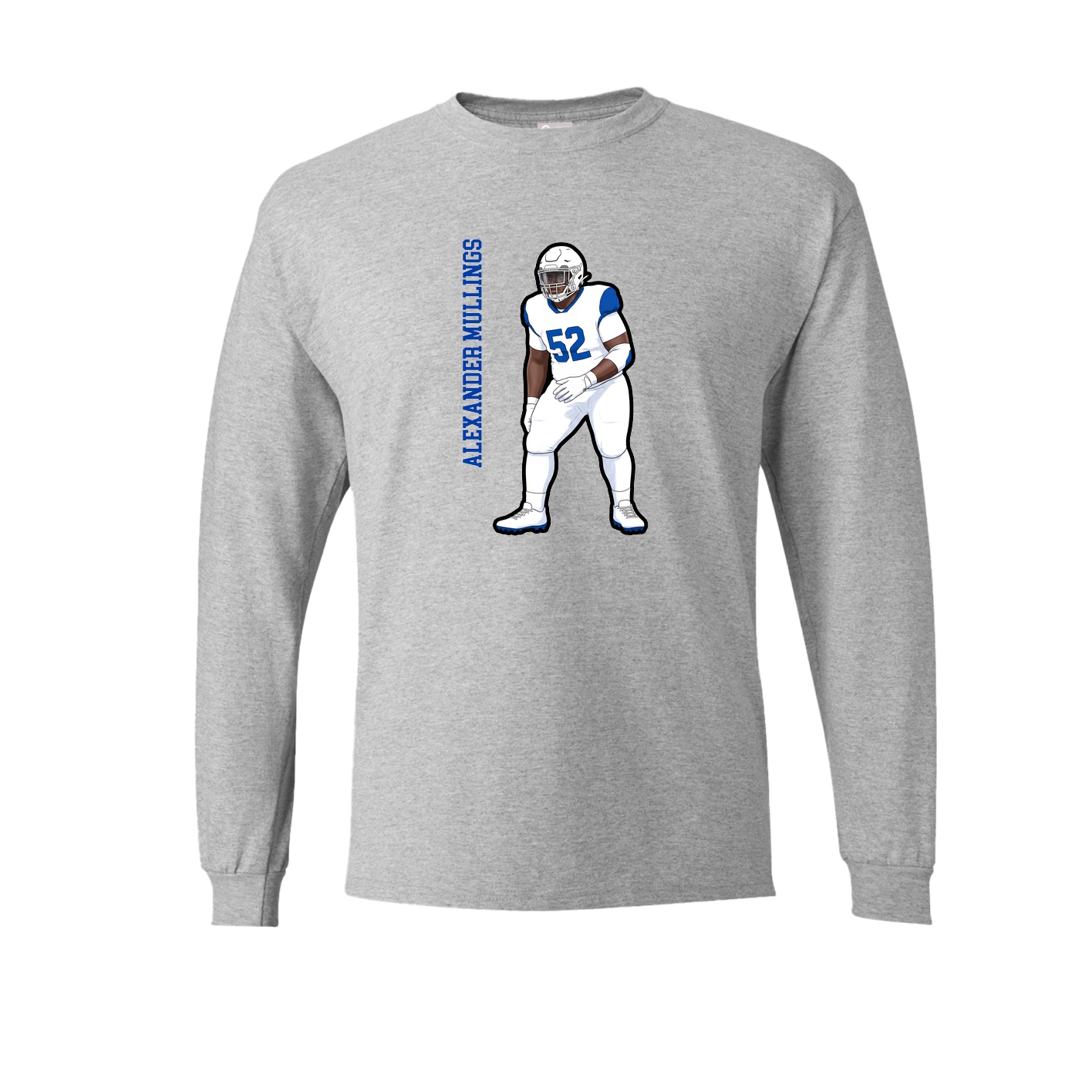 Long Sleeve Tee — Name Vertical in Grey