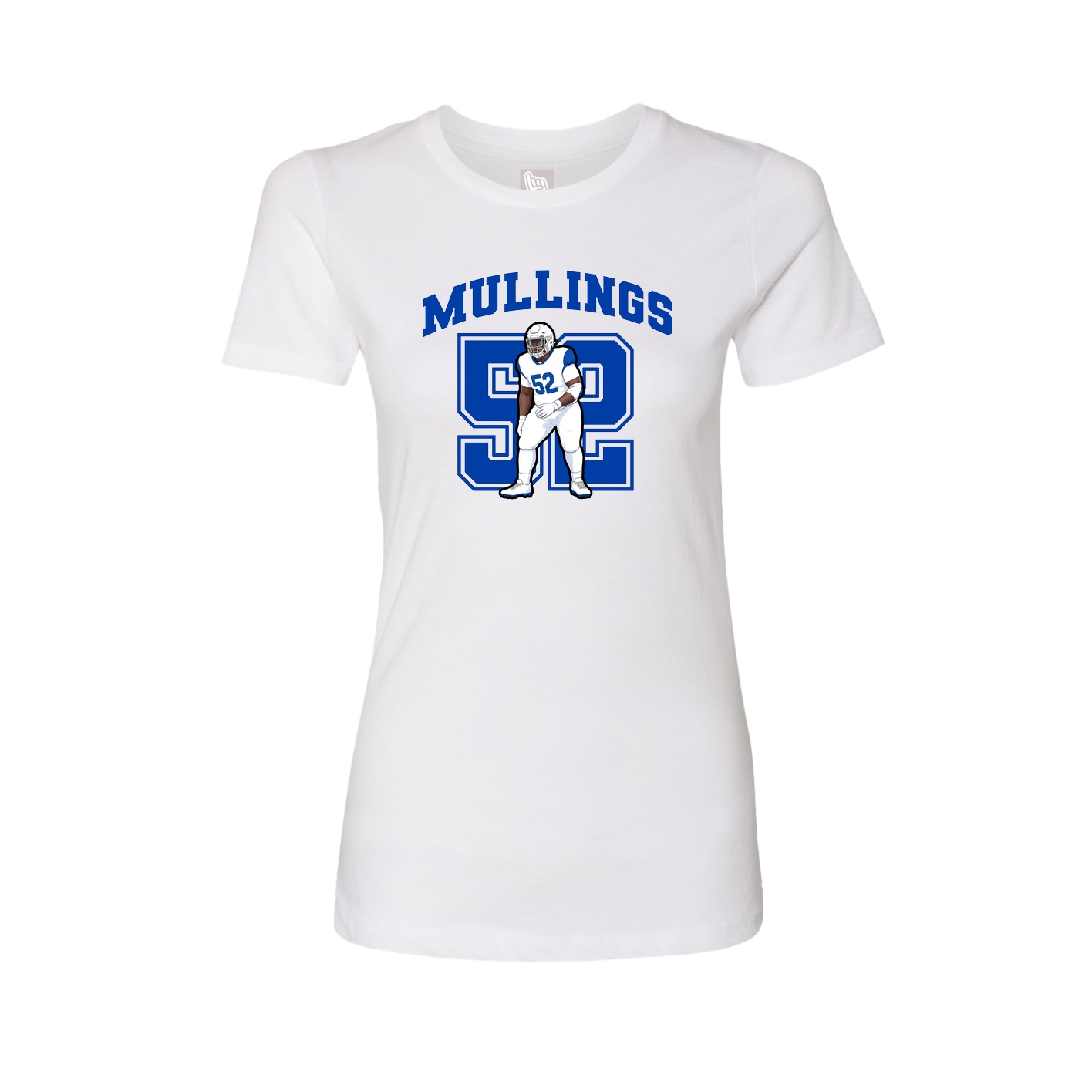 Fitted Women's Tee — Number in White