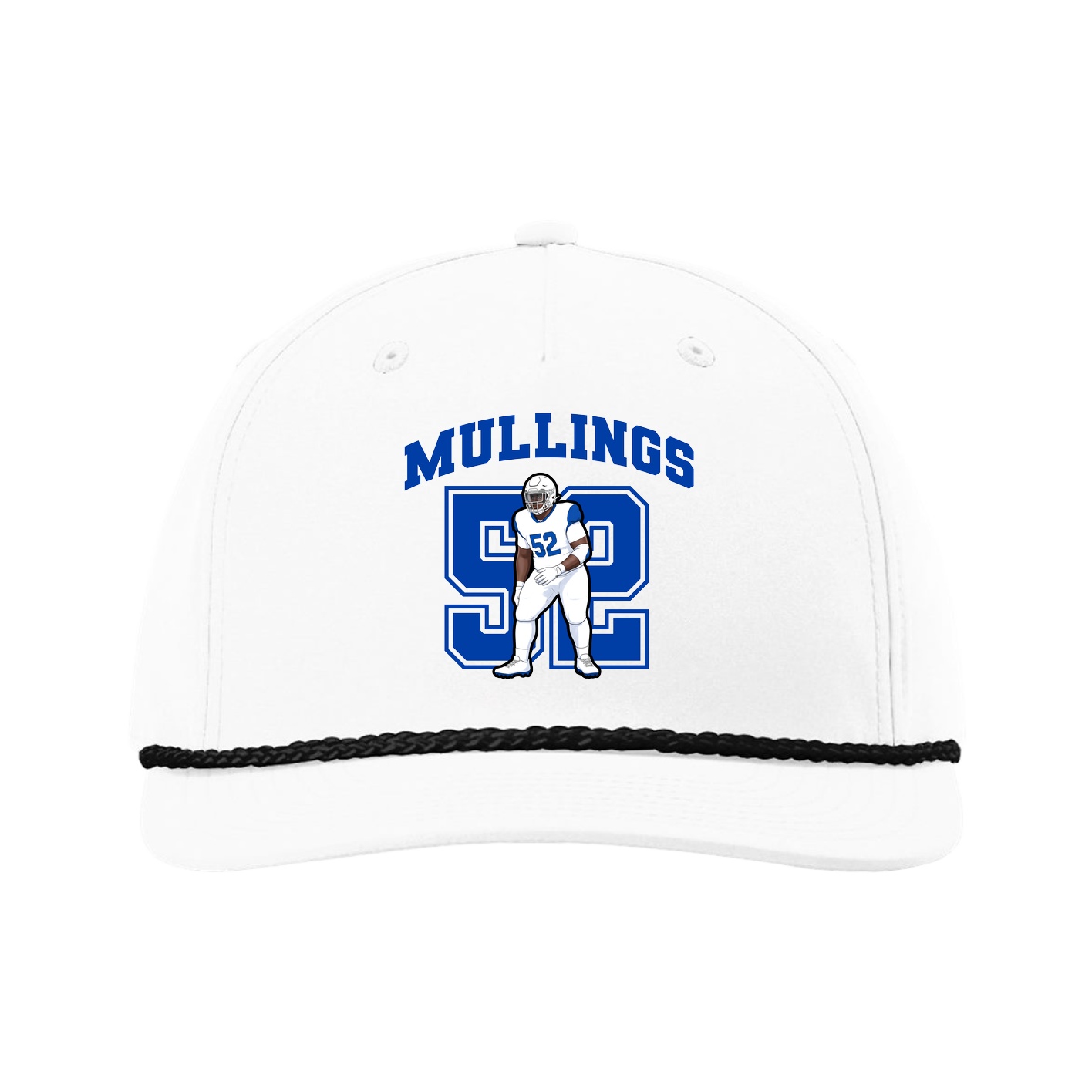 Five-Panel Classic Rope Cap — Number in White