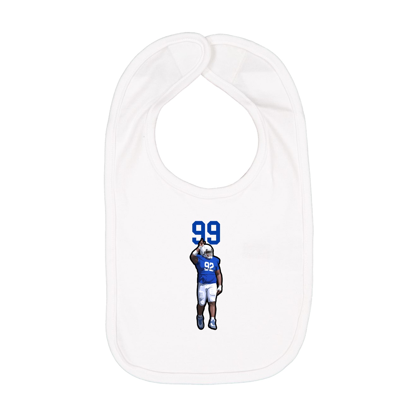 Infant Bib — Number Top in White