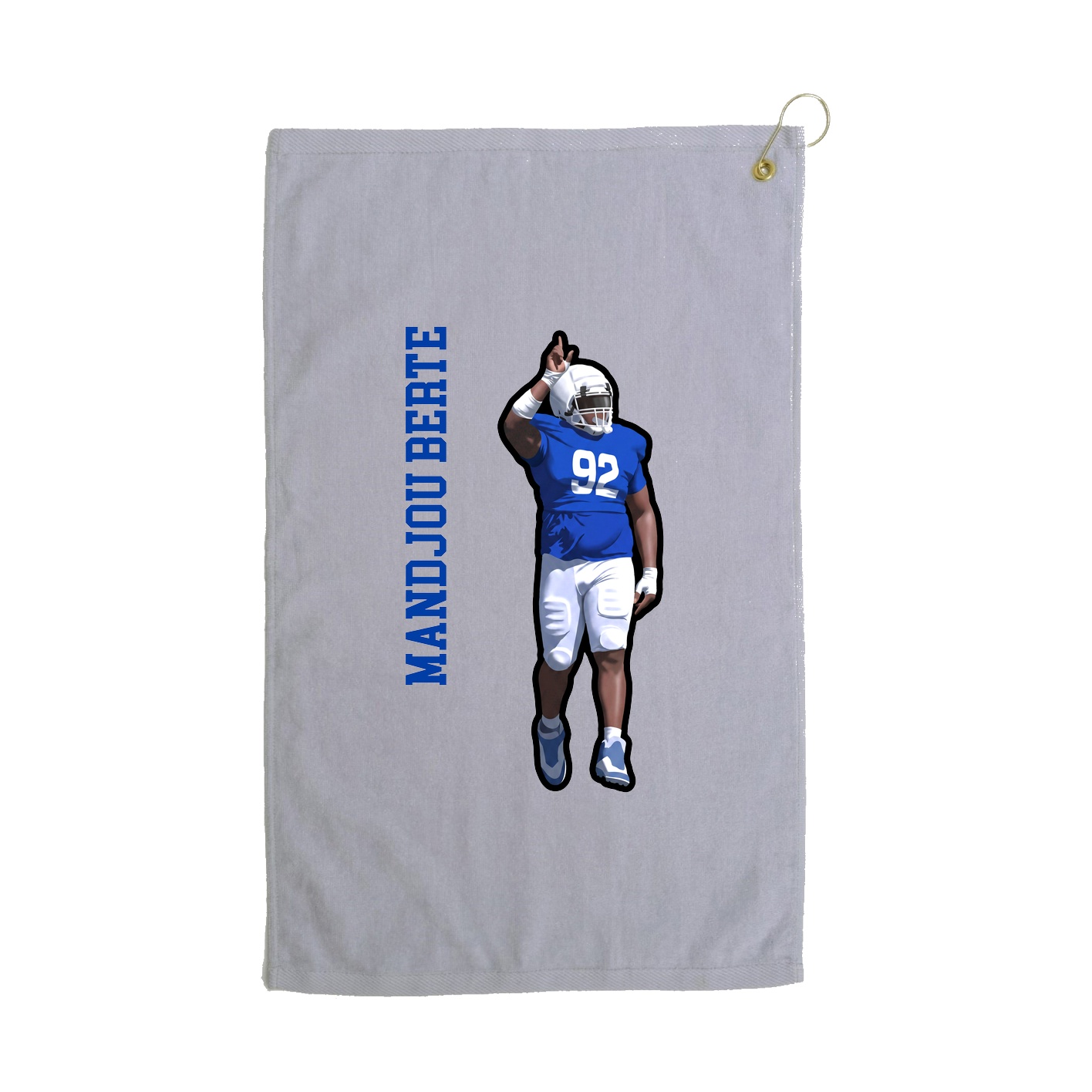 Golf Towel — Name Vertical in Grey