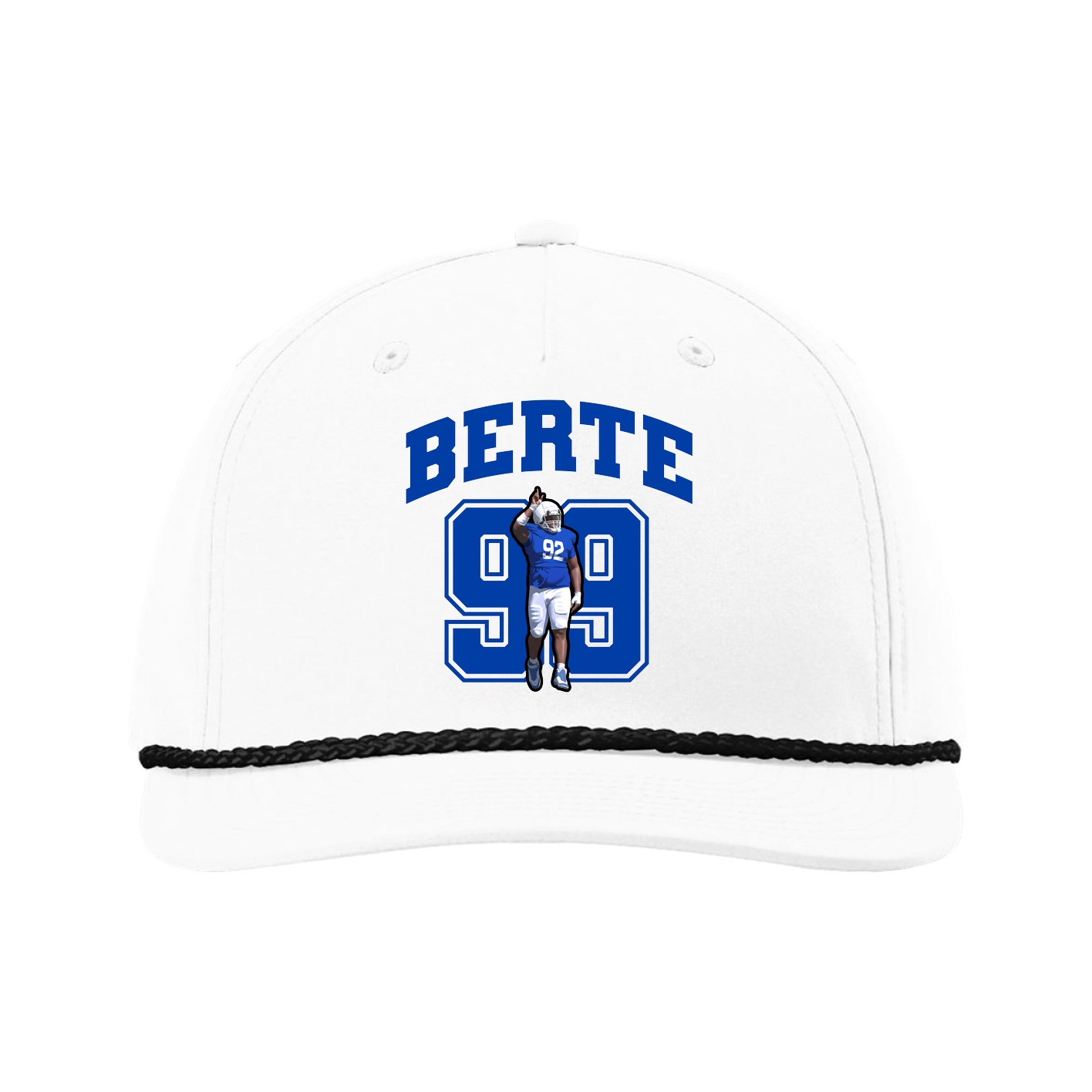 Five-Panel Classic Rope Cap — Number in White