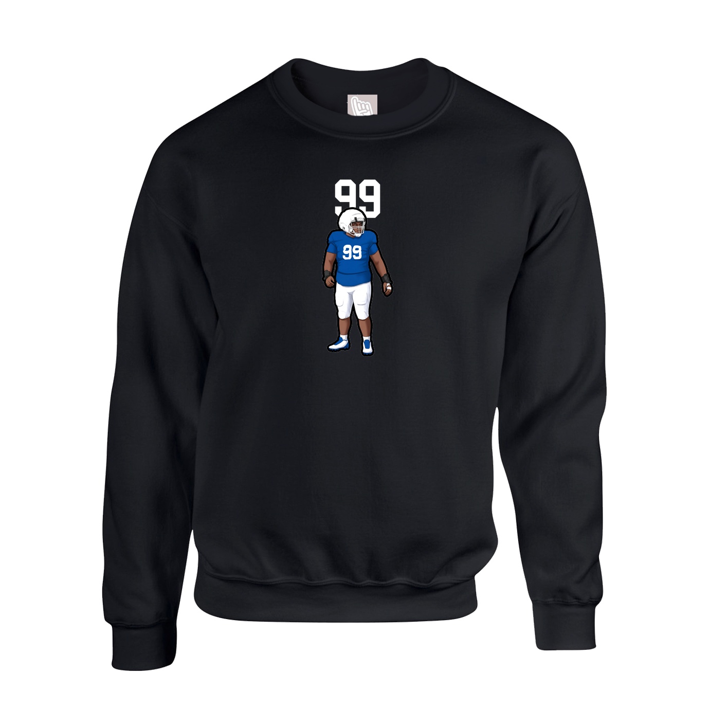 Fleece Crew — Number Top in Black