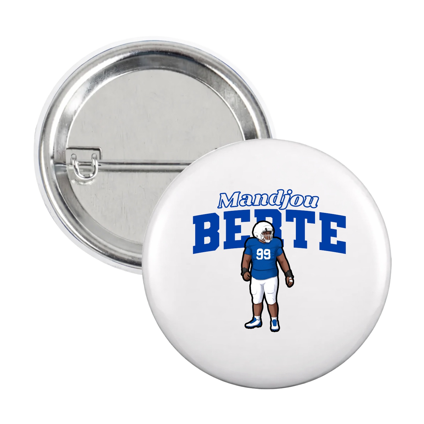 Game Day Button — Name Arch in White