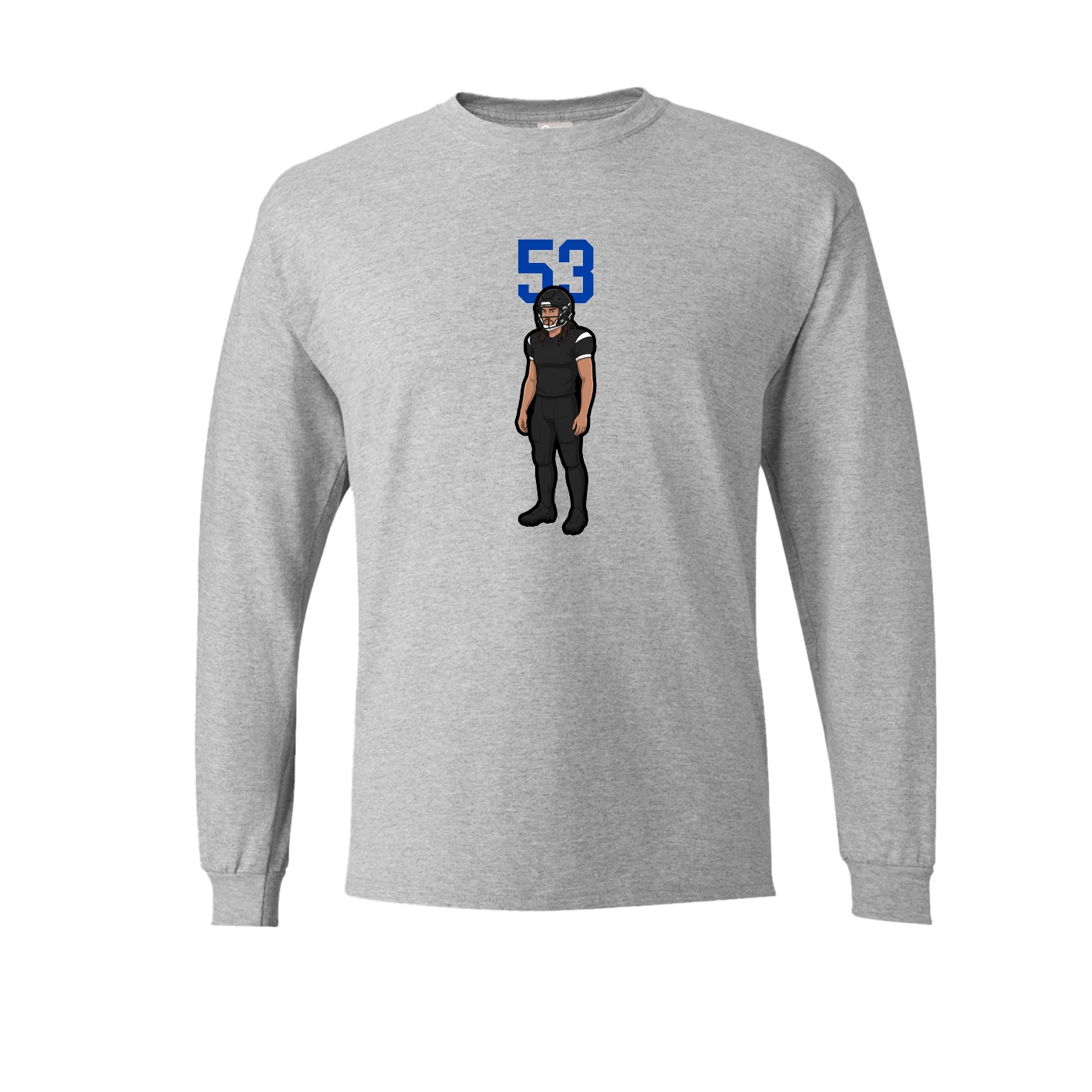 Long Sleeve Tee — Number Top in Grey
