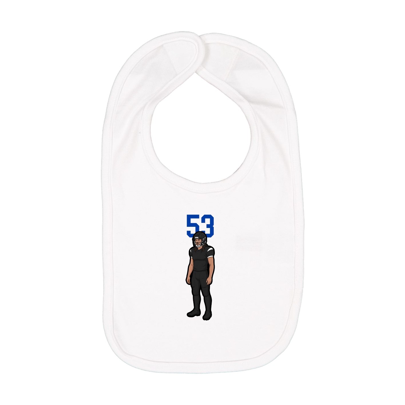 Infant Bib — Number Top in White