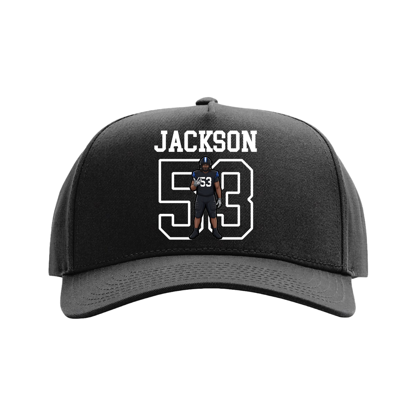 Full Fabric Five-Panel Champ Cap — Shirsey in Black