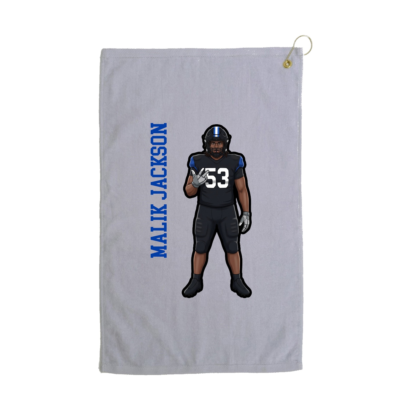 Golf Towel — Name Vertical in Grey