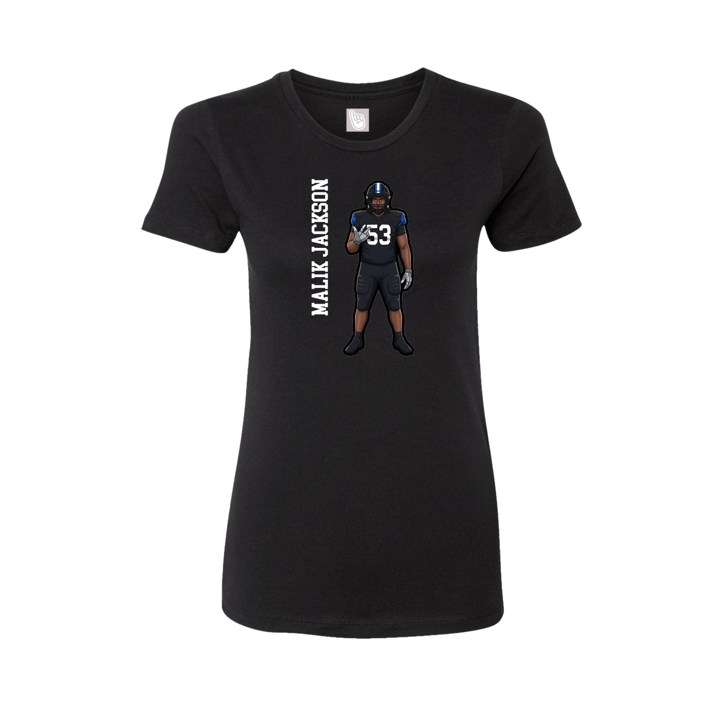 Fitted Women's Tee — Name Vertical in Black